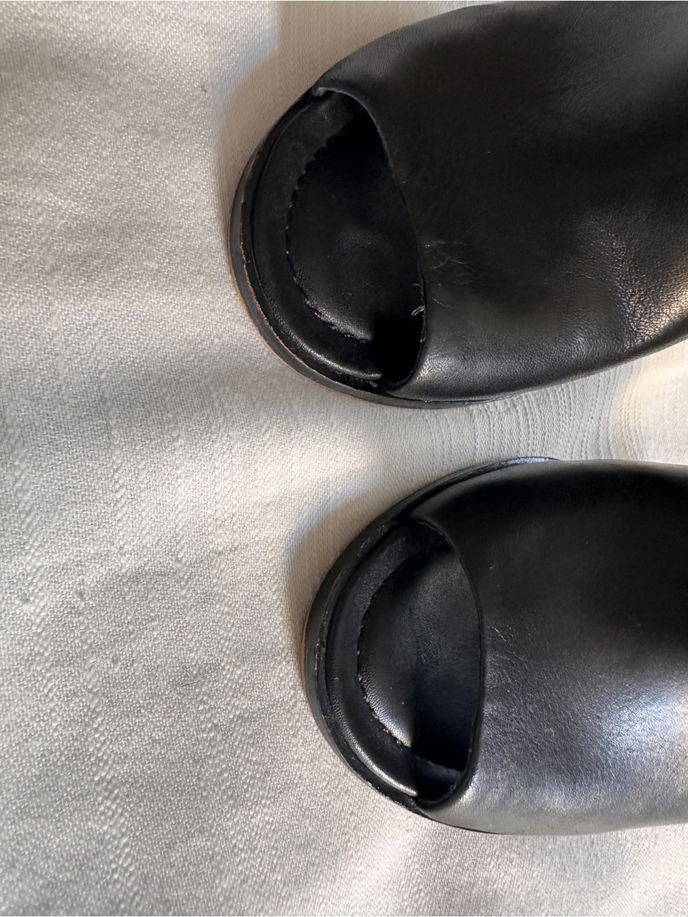 VINCE CAMUTO “Ledinla” Soft Black Leather Peep Toe Slingback Sandals | 8 - Picture 5 of 13